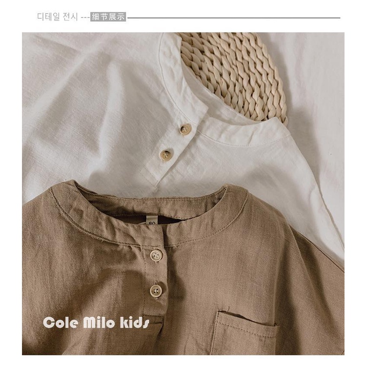 Áo Thun Cotton Lanh Mùa Hè Tay Cộc Dáng Rộng Phong Cách Hàn Quốc Nhật Bản Cho Bé Gái