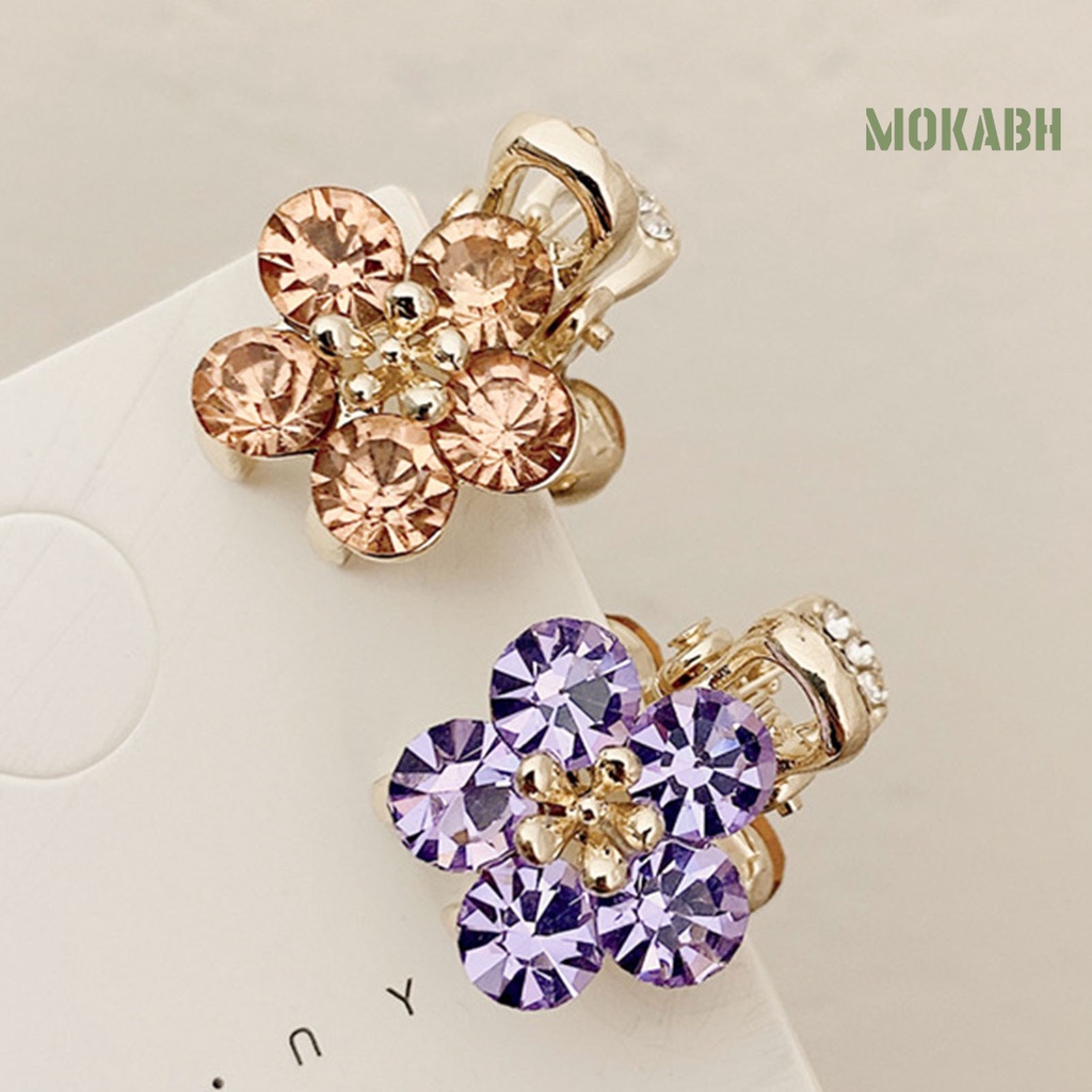 [Headpieces] Kẹp Tóc Mái Chéo Hình Hoa Đính Đá Lấp Lánh Đơn Giản Dành Cho Trẻ Em