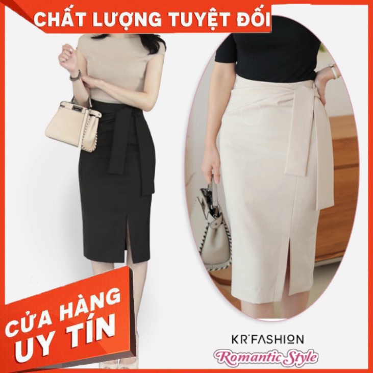 Chân váy công sở dáng dài SK107 Cao Cấp thắt nơ đẹp KRfashion style Hàn Quốc váy bút chì thanh lịch sang trọng - Hàng nh