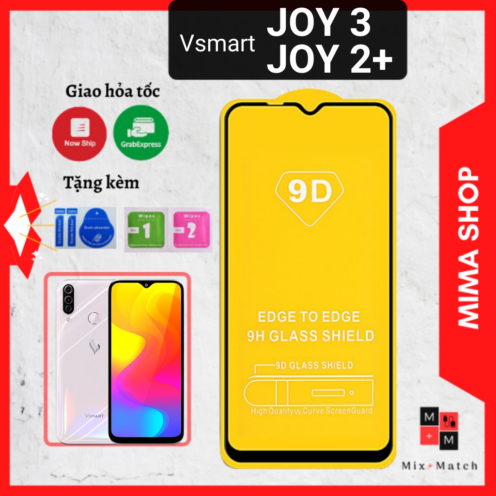 Kính cường lực Vsmart Joy 3/Joy 2 Plus Full màn cao cấp siêu mượt chống bám vân tay [MIMA]