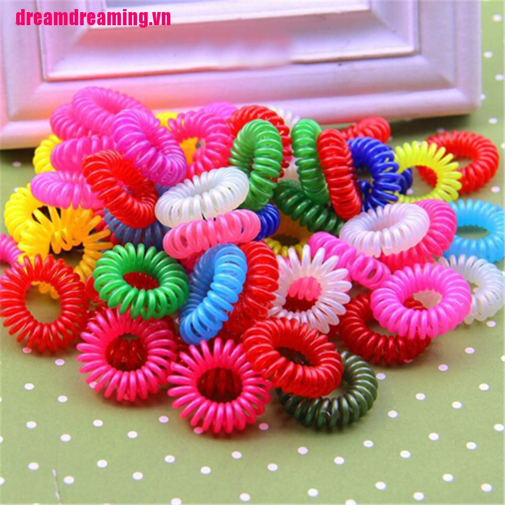 Bộ 10 Dây Buộc Tóc Nhựa Thiết Kế Đơn Giản
