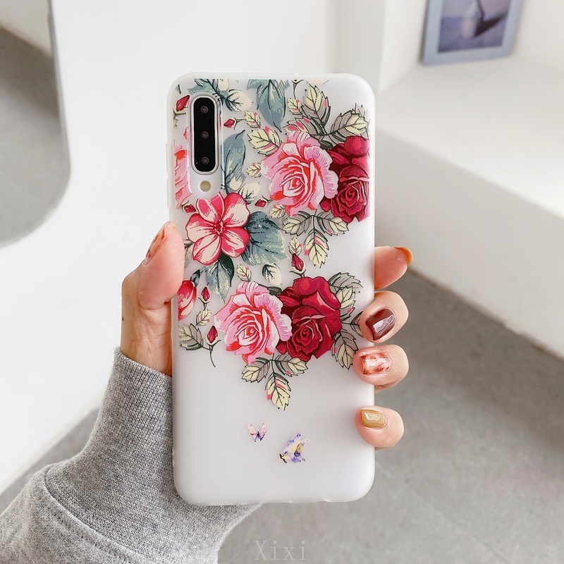 Emboss Flower Casing Samsung Galaxy Note 20 Ultra Note 10 Lite 9 8 Phone Case Soft TPU Back Cover