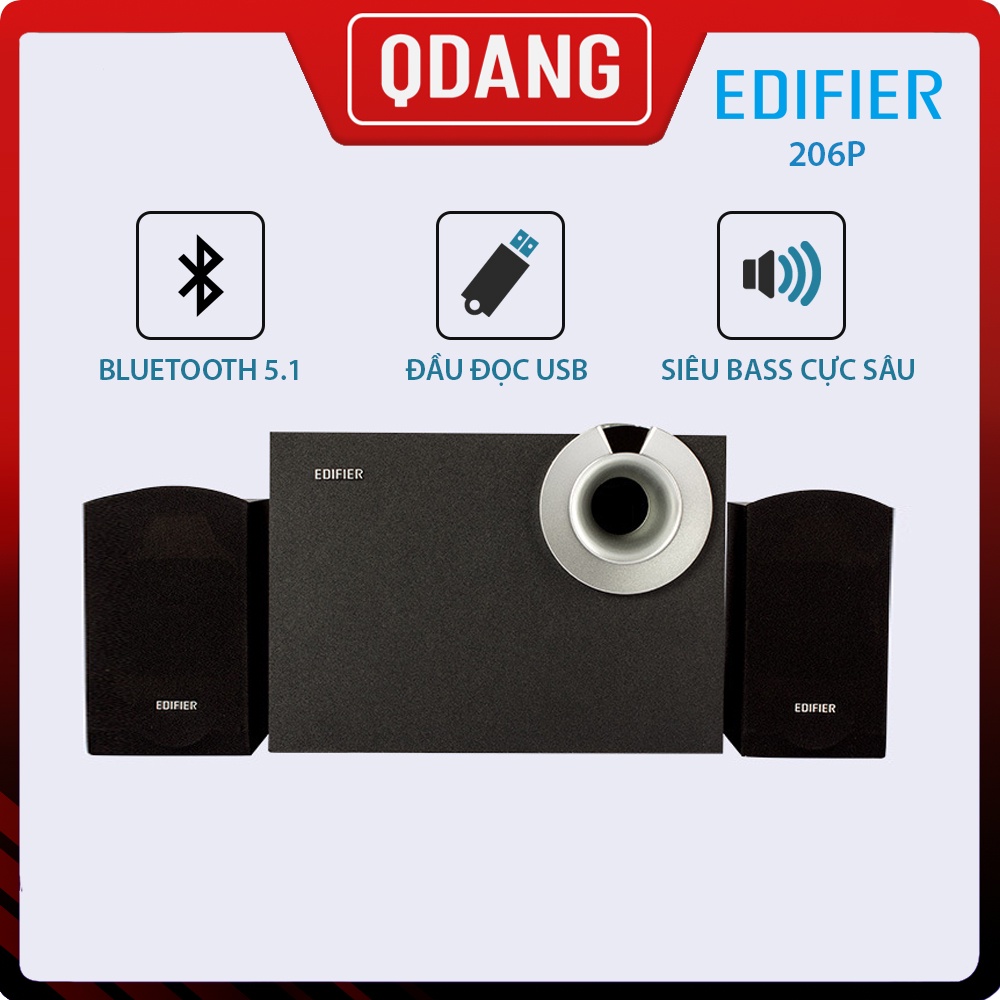 Loa vi tính Edifier R206BT 2.1 loa siêu trầm tại nhà để bàn - Kết nối Bluetooth không dây