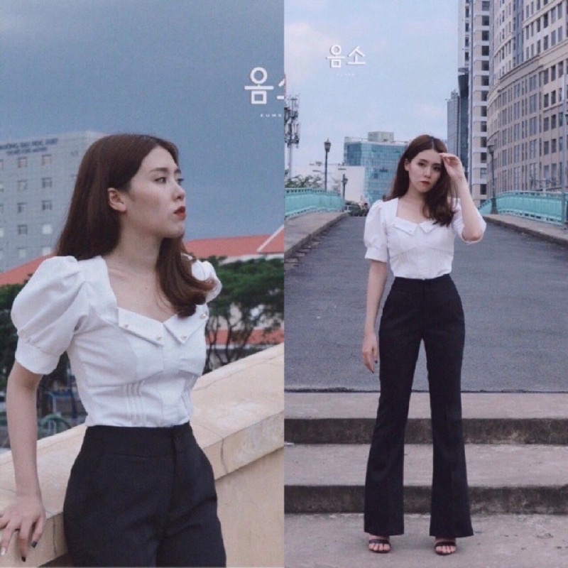 Quần công sở Ống Loe lưng cao tôn dáng.