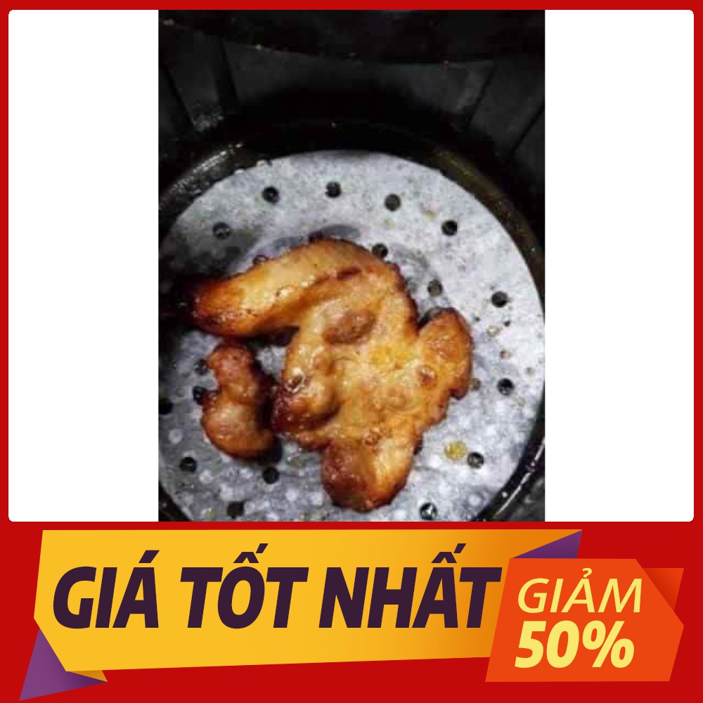 Giấy Nến Đục Lỗ Tròn, Gói 100 Tờ Giấy Nến Đục Lỗ Tròn Dùng Cho Nồi Chiên Không Dầu, Lót Xửng Hấp, Thấm Dầu Ăn Size 22cm
