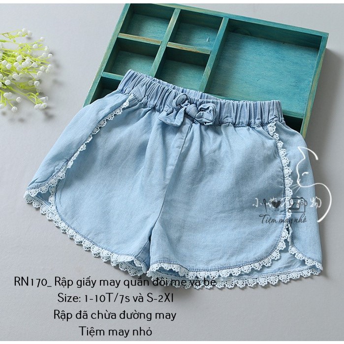 RN170_Rập giấy may quần đôi mẹ và bé