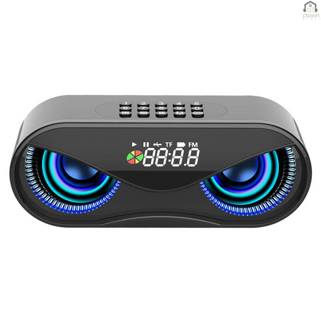 Loa Bluetooth M6 không dây hình cú mèo có đèn LED cổng USB 2500mAh MP3 MP4 giắc cắm 3.5mm cho PC Laptop/điện thoại thông minh