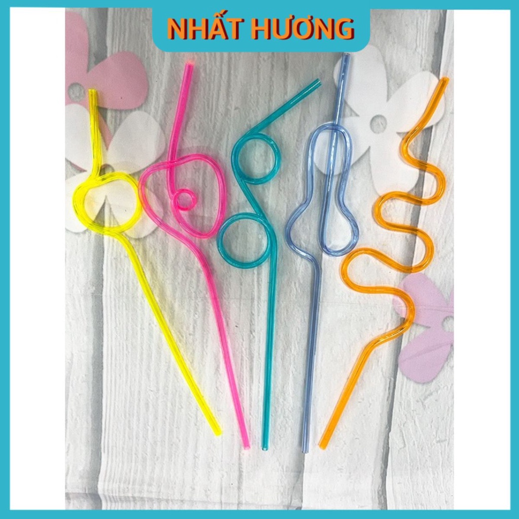 Ống Hút Tạo Hình Nhựa Cứng AY05- Giao Màu Ngẫu Nhiên