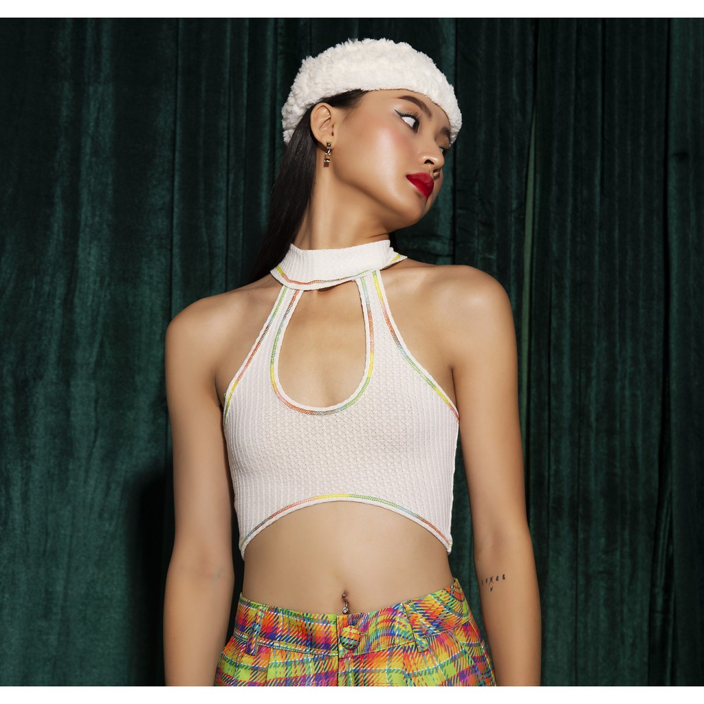 Áo Yếm Croptop Trắng TARTAN - 'Nữ Quyền' Croptop / White - TIẾT KIỆM 𝟗𝟗𝐤 khi mua combo 4 sản phẩm !!