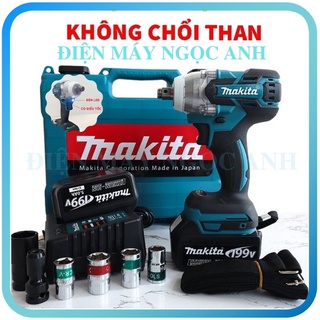 Máy siết bulong pin bắn vặn ốc vít bu lông total không chổi than MAKITA 118V chính hãng- FULL BOX 2 PIN CHUẨN 10 CELL