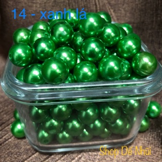 30 Hạt Trai Nhựa Tròn 12mm (Nhóm Màu Xanh)
