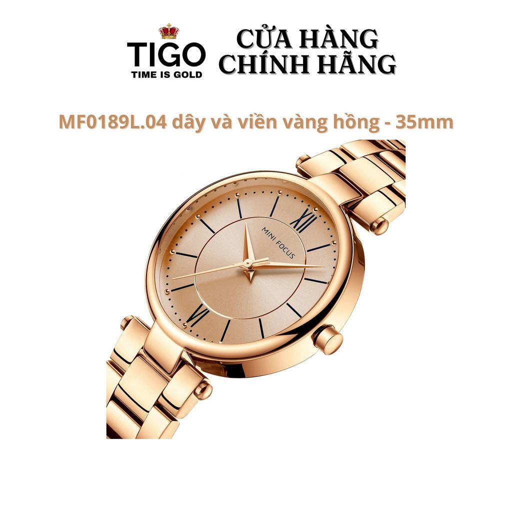 Đồng Hồ Nữ MINI FOCUS MF0189L.04 Dây Thép Vàng Hồng Viền Thép Không Gỉ Cao Cấp Mặt Tròn Đường Kính 35mm Chống Nước