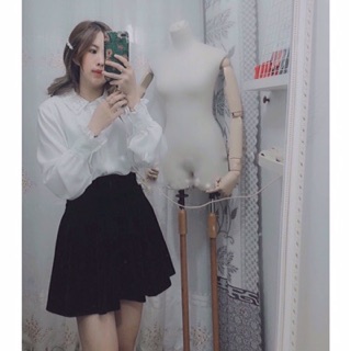 Sơmi cổ ren tay nhúng