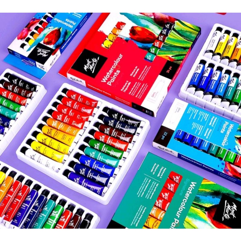 SET MÀU NƯỚC MONT MARTE 12ML 12/18/24 MÀU - WATERCOLOUR PAINTS SIGNATURE 12ML (0.4OZ)