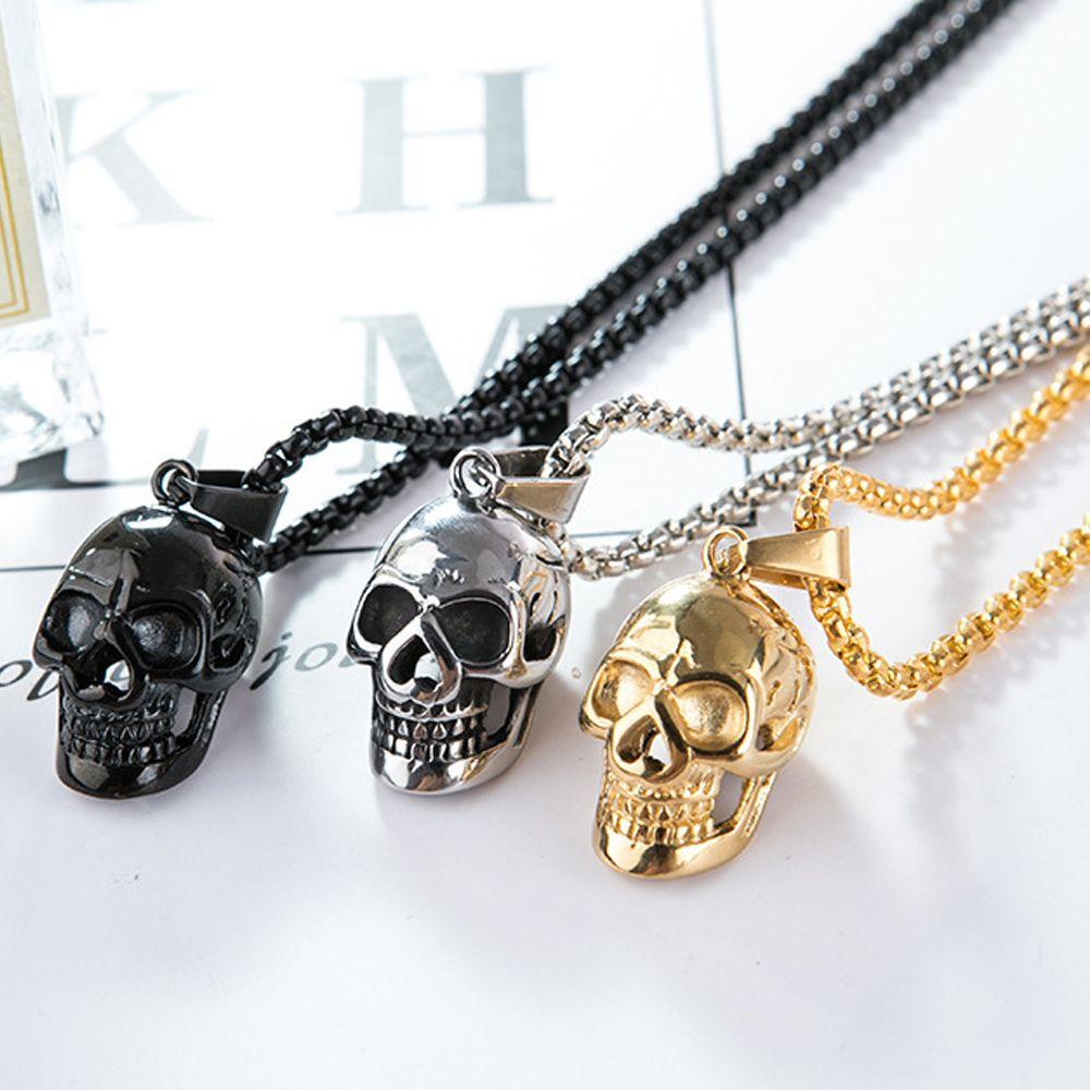 Vòng cổ Mặt Đầu Lâu Phong Cách Gothic Cổ Điển Cho Nam