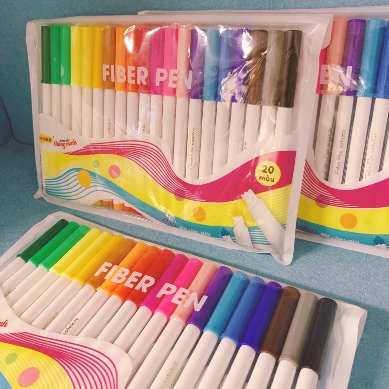 Set 20 bút Fiber pen Colorkit 🌻 hợp trang trí, planner, bullet journal 🐻💕 có thể viết nét thanh - nét đậm cho hssv, vp