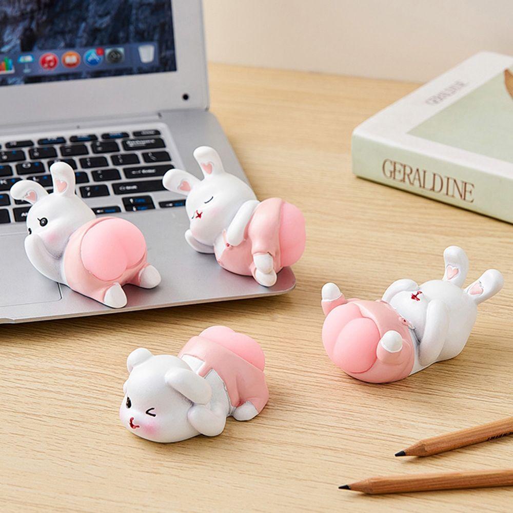 YIYU Đồ trang trí Thỏ Con Bằng Nhựa Resin Dễ Thương Dùng Trang Trí Bàn Làm Việc