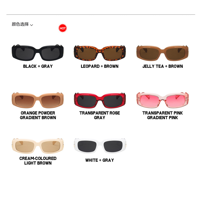 Kính Mát Gọng Nhựa Hình Chữ Nhật Phong Cách Hàn Quốc