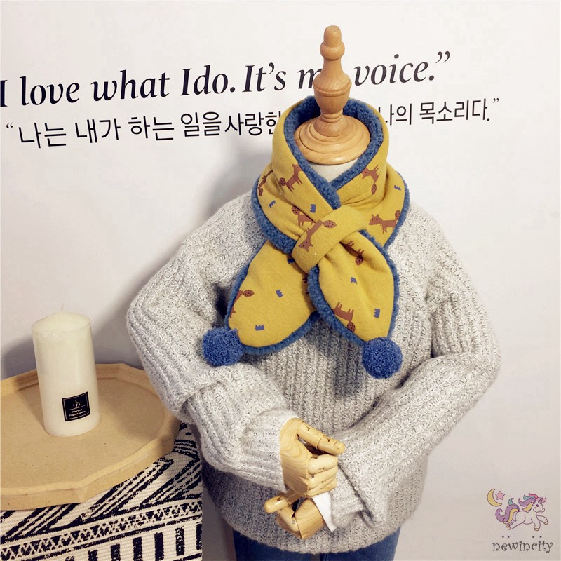 Khăn Quàng Cổ Họa Tiết Hoạt Hình Phong Cách Hàn Quốc Cho Bé