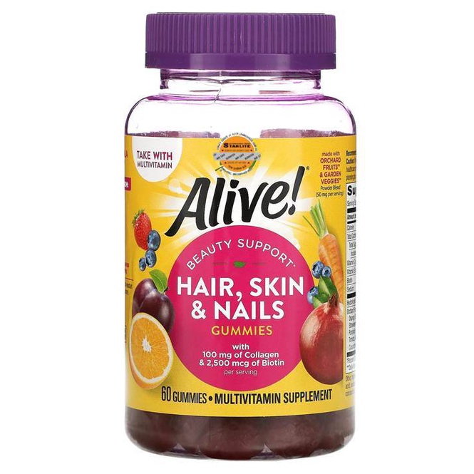 Vitamin tổng hợp Nature's Way Alive Hair Skin & Nail Gummies 60 Viên |  Shopee Việt Nam