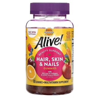 Vitamin tổng hợp Nature's Way Alive Hair Skin & Nail Gummies 60 Viên