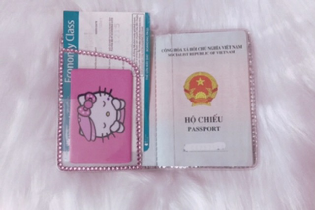 Passport Hello Kitty đính đá handmade