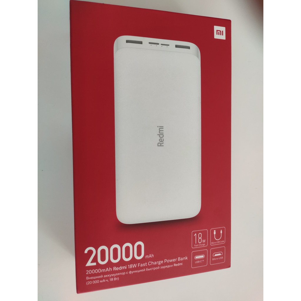 Pin Sạc Dự Phòng Xiaomi Redmi 20000mAh 2019 (Trắng) |  Hàng Chính Hãng DGW  | PB200LZM USB-C/TYPE C | Mới 100% | BigBuy360 - bigbuy360.vn