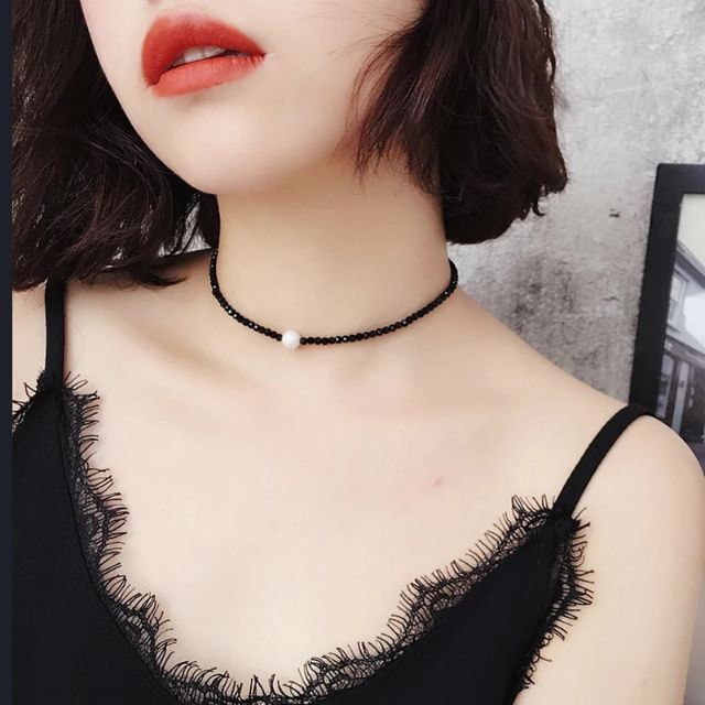 Vòng Cổ Choker Pha Lê Áo Đính Nt Thật 8 ly