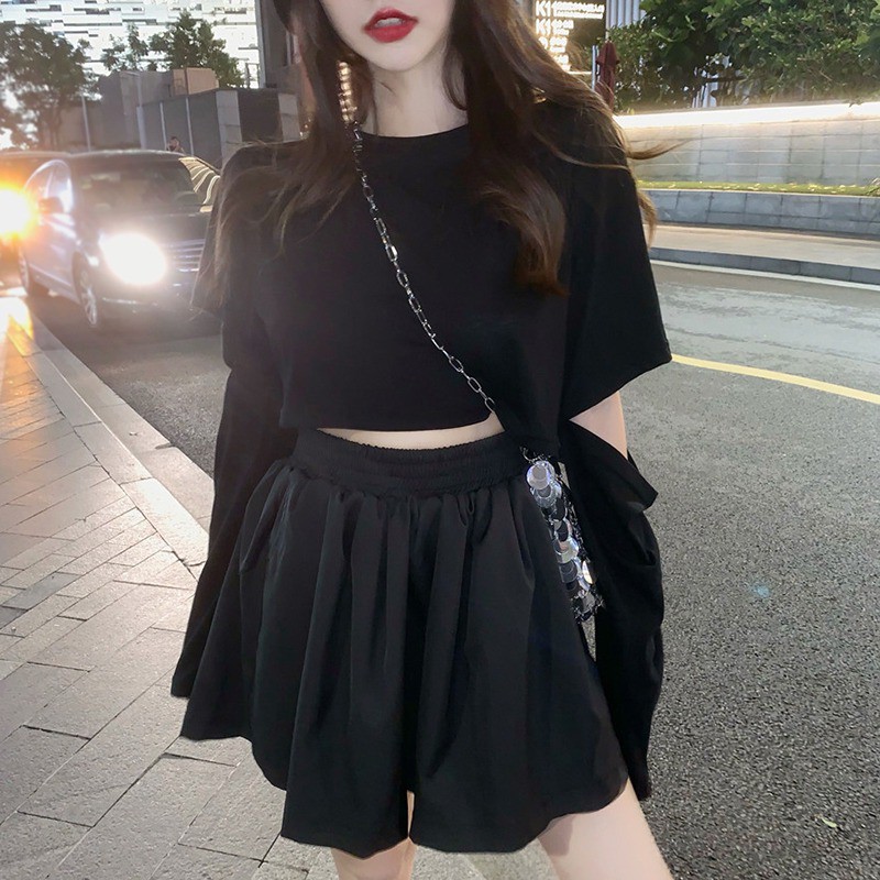 Women T-Shirt Round Collar Solid Color Long Sleeved Shirt Tops