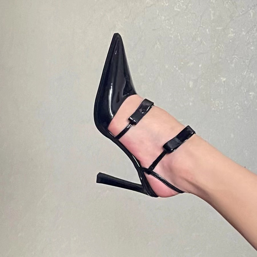 Giày Cao Gót Mũi Nhọn Bằng Da Bóng Thời Trang Phổ Biến 3.94 Inches (Size 34-40)