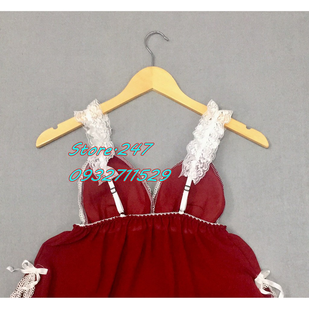 [SIZE DƯỚI 60KG] Bộ Voan mặc ngủ có mút ngực xẻ hông dễ thương sexy bao mát hàng Xưởng nhà may - Bộ voan xẻ tà | BigBuy360 - bigbuy360.vn