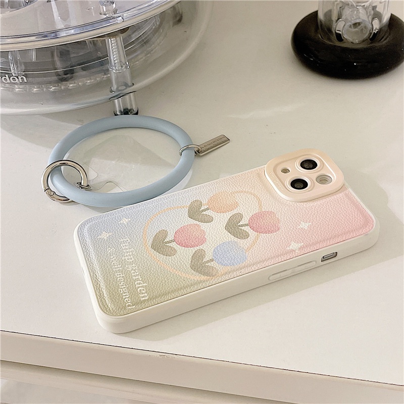Ốp lưng iphone Ốp Điện Thoại Da Màu Trơn Hình Thỏ Hoạt Hình Cho iphone11/12Promax 6/7/8/plus/xr 13 Dinuo case
