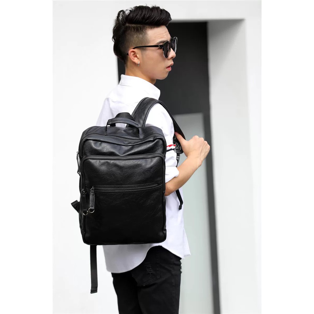 Balo da B001 Thời trang - Đựng Laptop 15.6 - Balo da hàn quốc giá rẻ