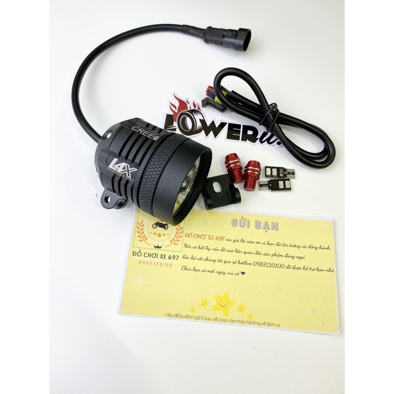 Đèn trợ sáng L4X kính tím. Led sst20 kèm phụ kiện. Bảo hành 12 tháng