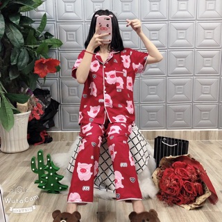 Đồ bộ mặc nhà siêu xinh chụp thật 100% chất kate mịn