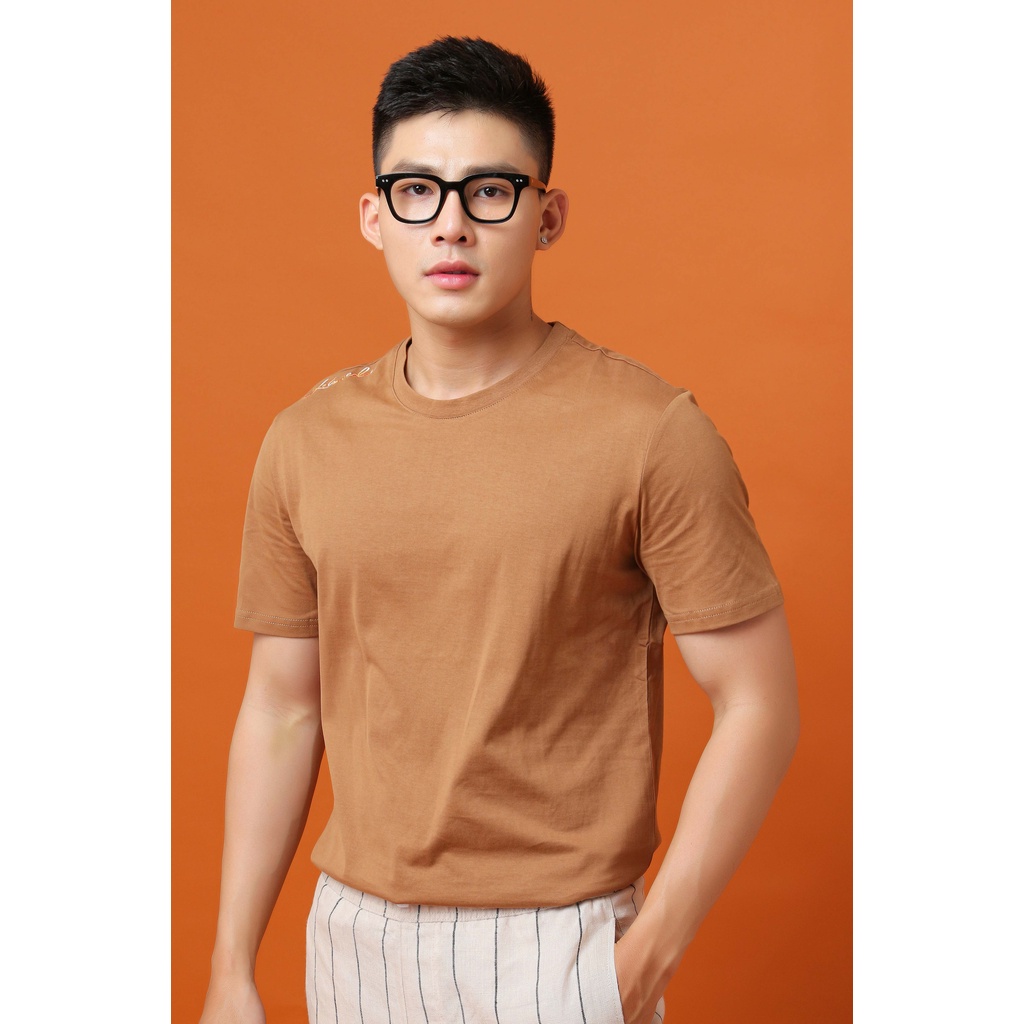 Áo thun tay ngắn chất liệu cotton AKUBA form slimfit trẻ trung năng động 02ST20A002