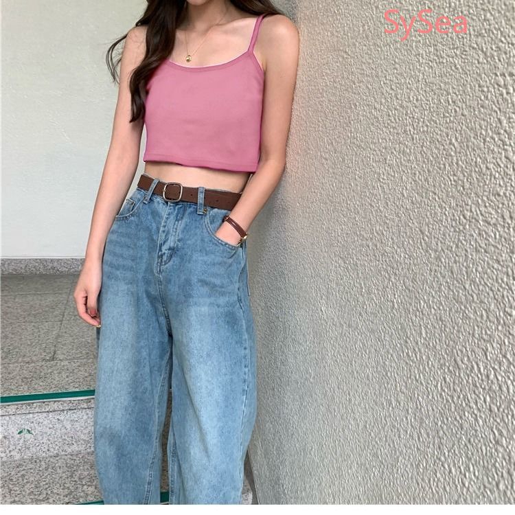 Áo Croptop Hai Dây Phong Cách Hàn Quốc Quyến Rũ Cho Nữ