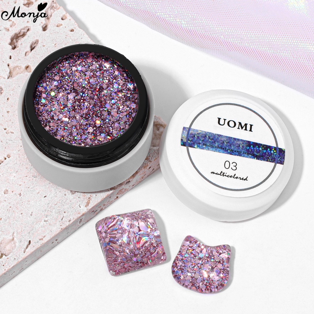MONJA Gel Sơn Móng Tay 5ML Lấp Lánh Sáng Bóng