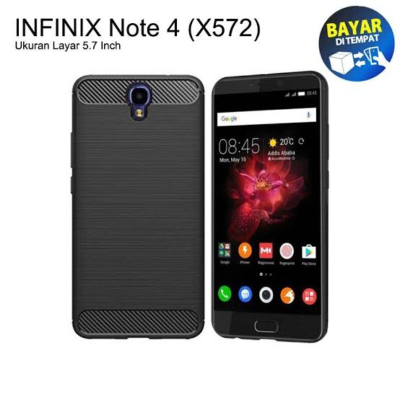 Ốp Điện Thoại Silicon TPU Mềm Trong Suốt Chống Sốc Kết Cấu Sợi Carbon Cho Infinix Note 4 X572