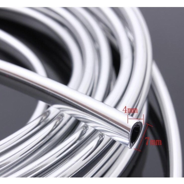 Nẹp Viền Chữ U Mạ Crom Cao Cấp - Nẹp viền trang trí ô tô.