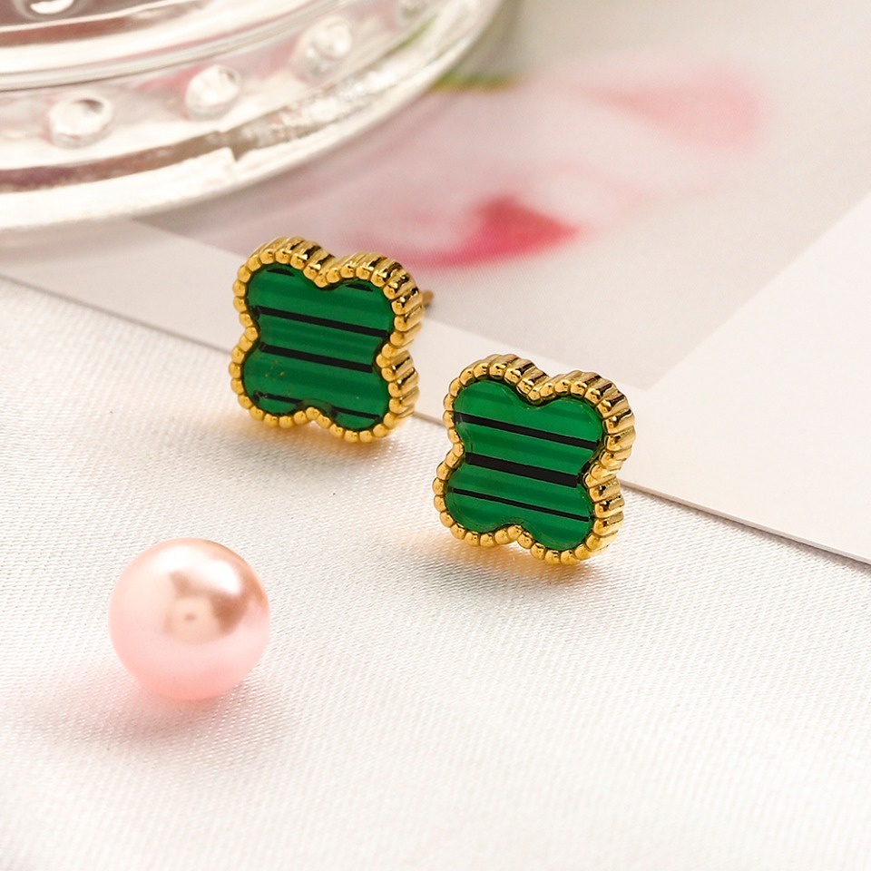 Bông Tai Chữ Cleef & Arpels BằNg ThéP Titan ThờI Trang Cho Nữ