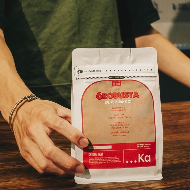 Cà phê nguyên chất FINE ROBUSTA, Cà phê FineRobusta từ Nông trại TamBa Hương Hoa trắng Chocolate Hậu vị dài và êm