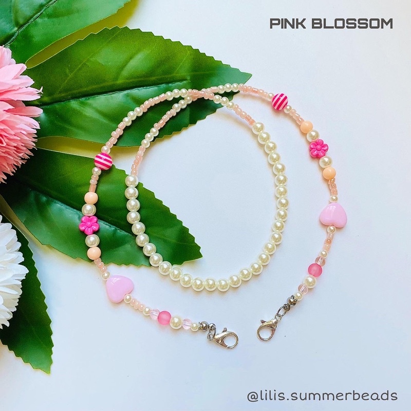 Dây đeo khẩu trang LILI PINK BLOSSOM MASK CHAIN - LILI’S SUMMER BEADS