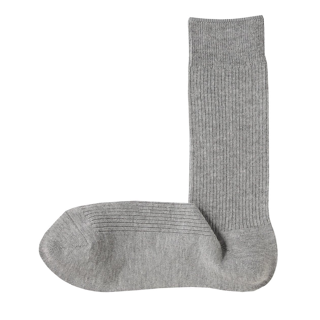 Tất muji cao cổ ÔM 90 ĐỘ 3 LỚP SỢI sọc gân / TOP LOOSE White/ Black/ Gray Xuất dư A