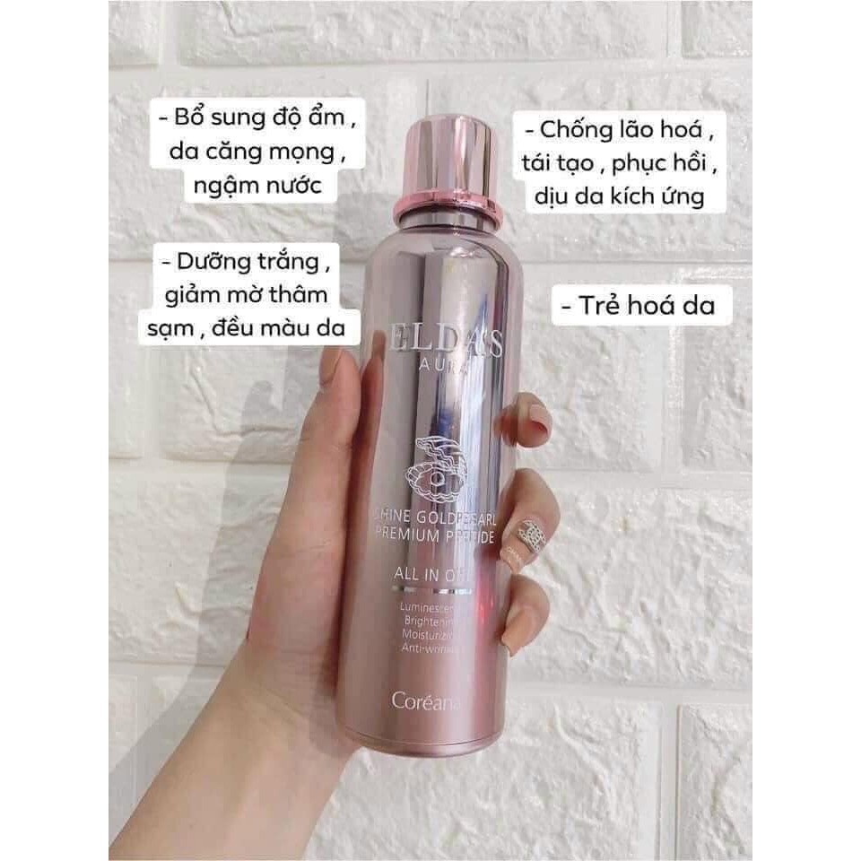 Serum Tế Bào Gốc  ELDAS AURA ALL IN ONE 100 ML Trắng Da Mờ Thâm Nám  - Hàng Chính Hãng