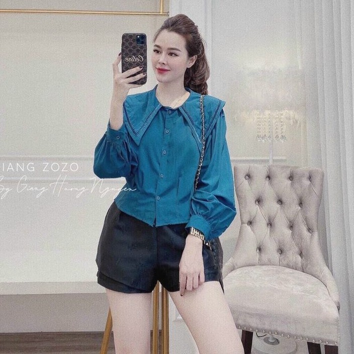 Áo sơ mi viền cổ bẻ nhiều màu