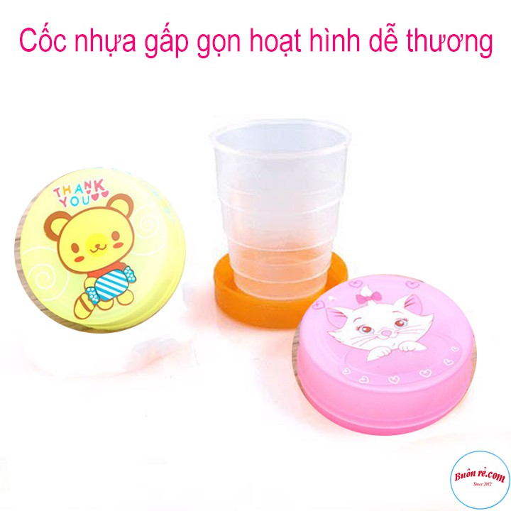 Combo 10 Cốc Nhựa Gấp Gọn Họa Tiết Hoạt  Hình Dễ Thương br00467