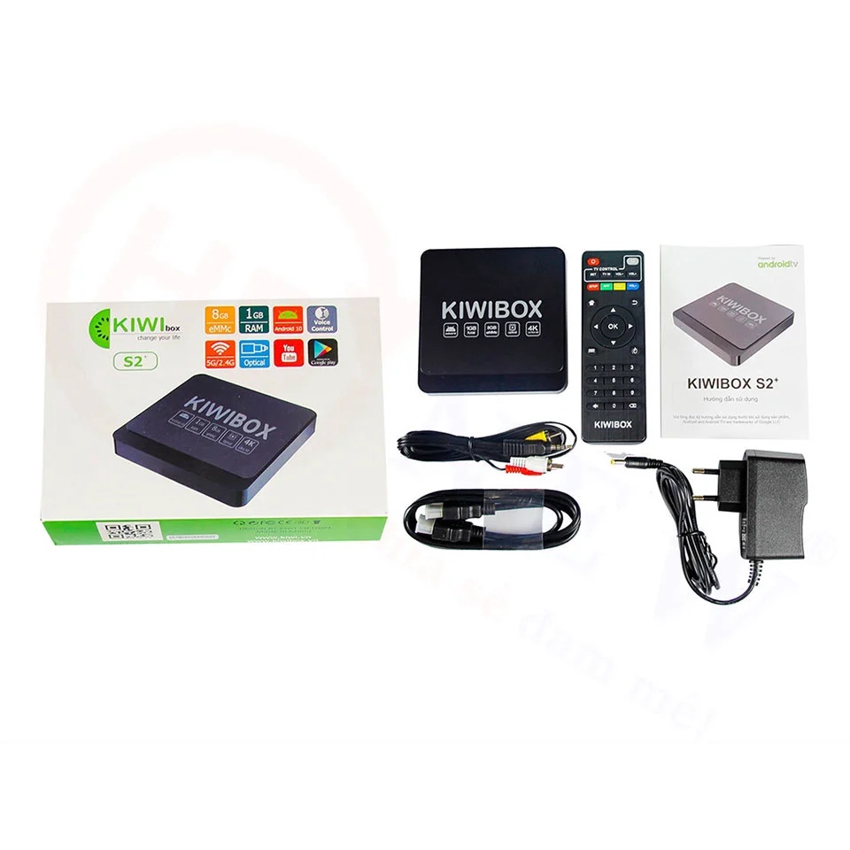 Kiwi box S2+ Smart tivibox xem truyền hình, youtube, lướt web miễn phí- S2 plus bản nâng cấp mạnh mẽ cấu hình, kiểu dáng