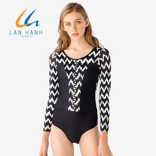 Đồ bơi một mảnh tay dài kèm váy rời Lan Hạnh 10417-DE202
