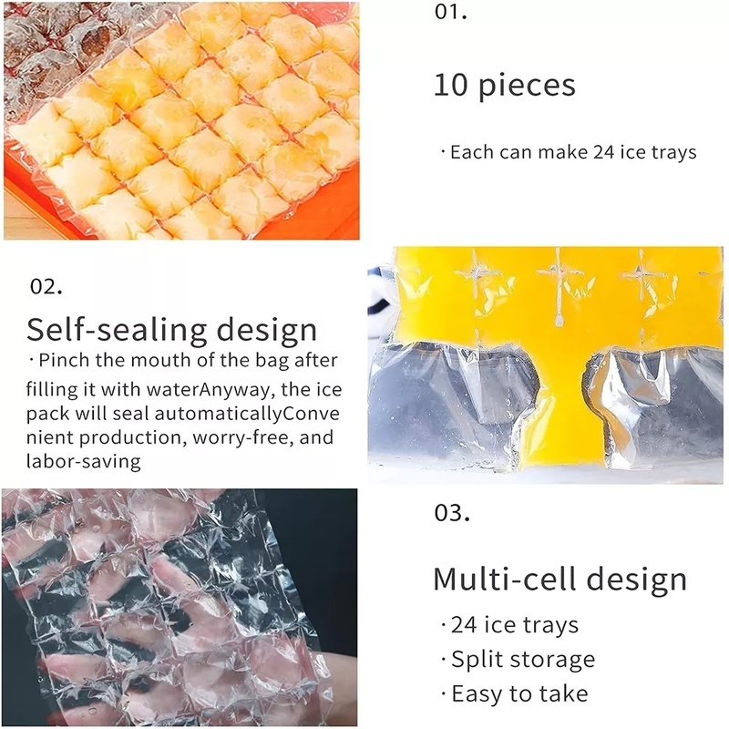 Set 10 Túi Làm Nước Đá Sử Dụng Một Lần Tiện Lợi